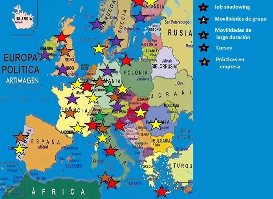 mapa Erasmus Escolar